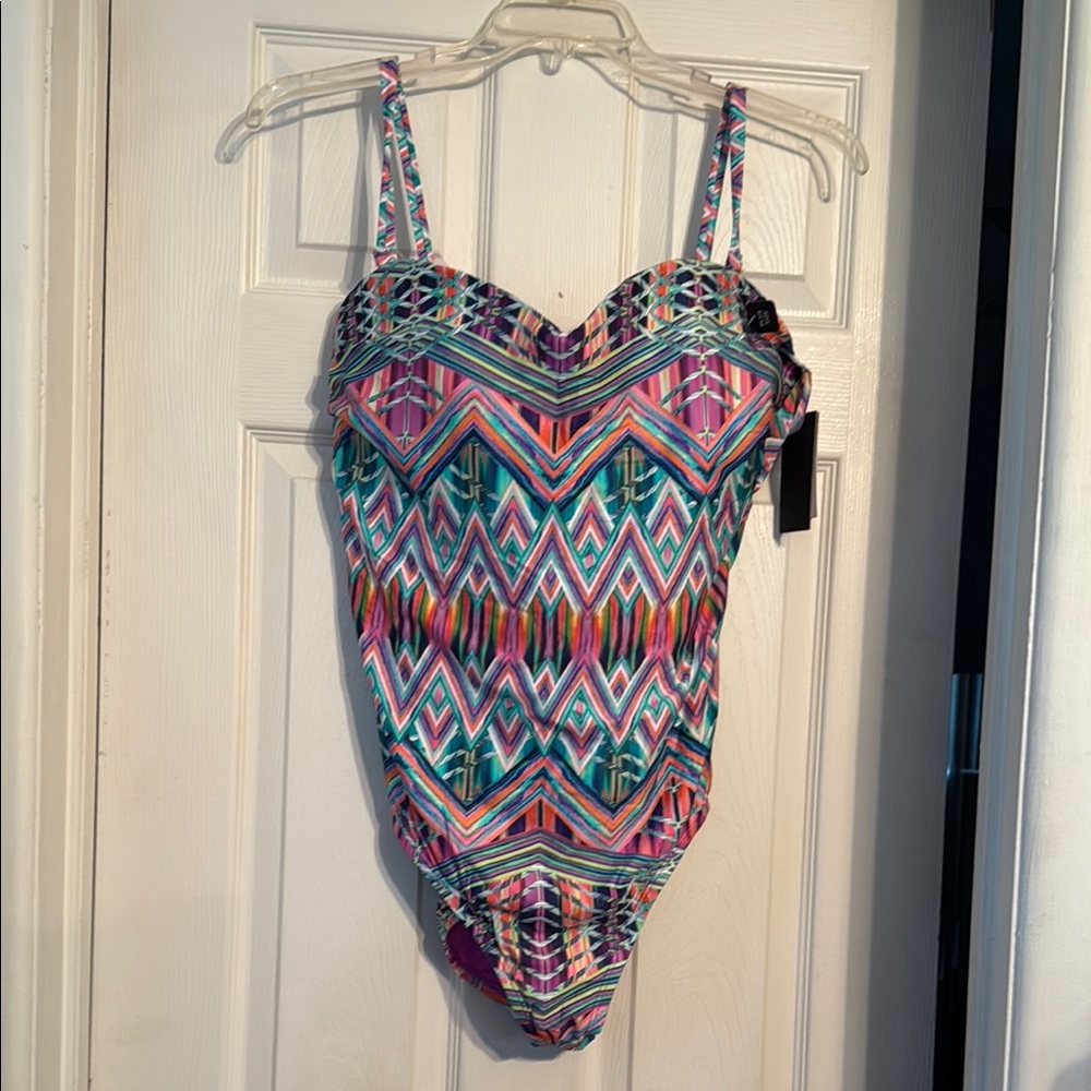 Kenneth Cole Multicolor Geometric One-Piece Swimsuit